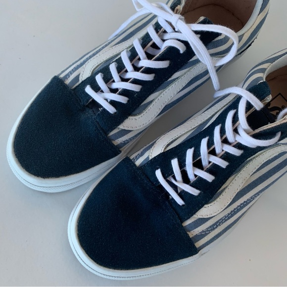 Vans Old Skool Stripes Navy White Blue W 7 M 5.5 Htf - Picture 12 of 12
